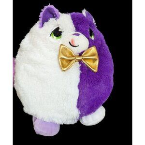 Misfittens Get Meowt! Purple & White Kitten Round Plush Toy Gold Bowtie 9" Adora
